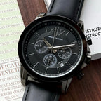 Armani Exchange Gunmetal Leather