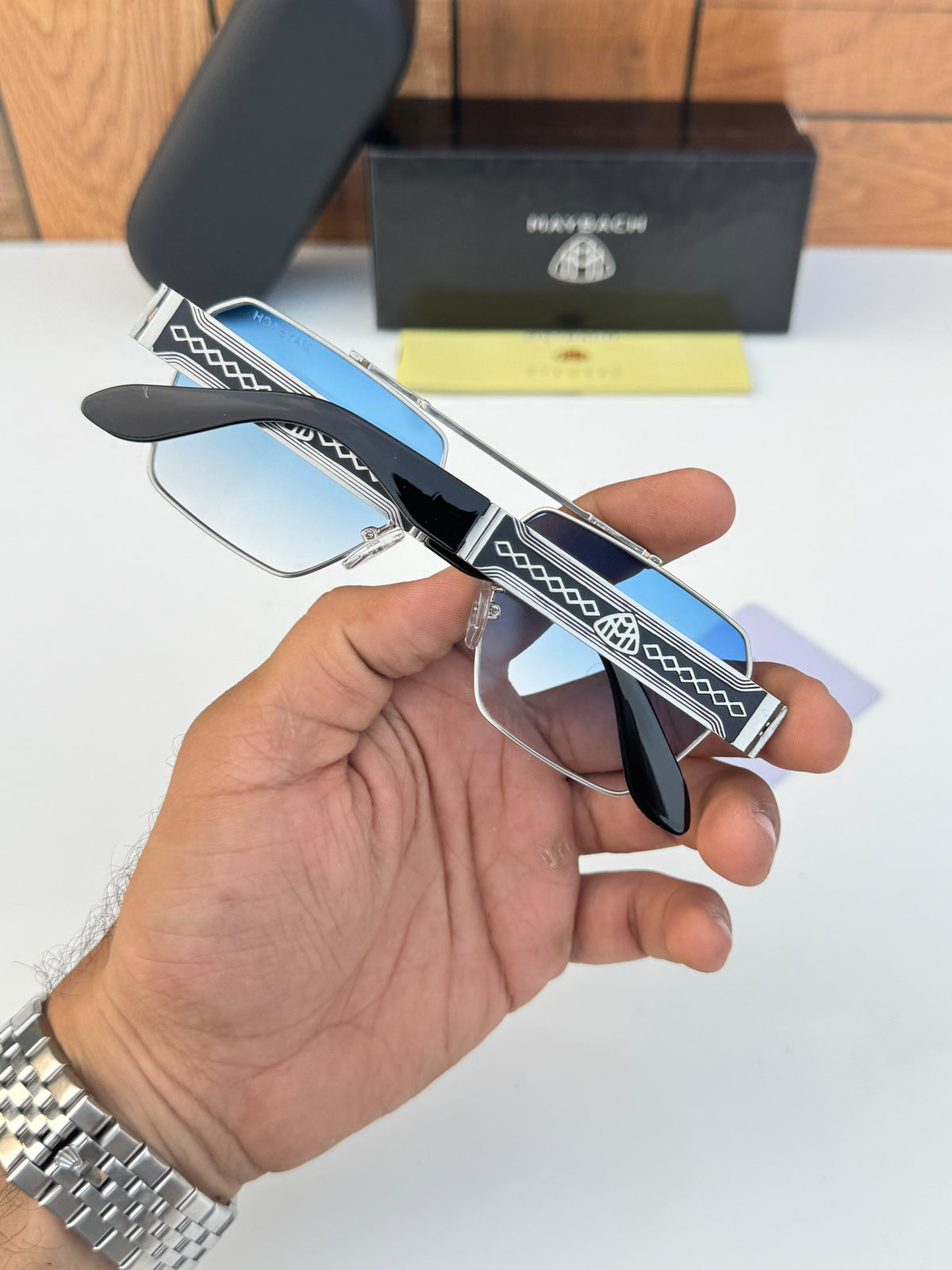 Maybac_h 7345 silver blue