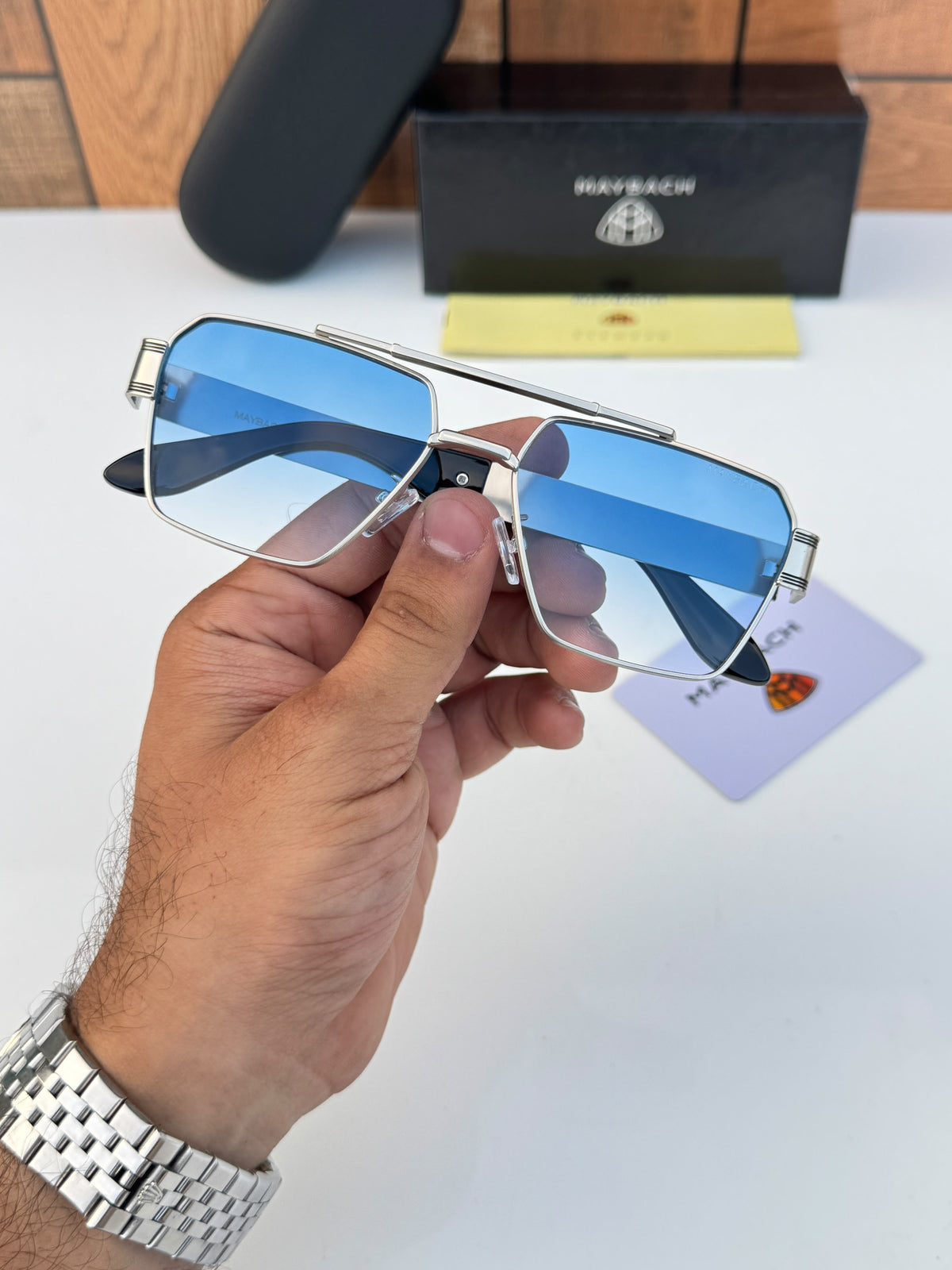 Maybac_h 7345 silver blue