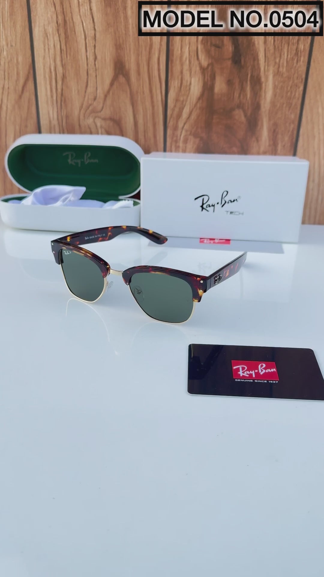 Rayban 0504 tiger green gold